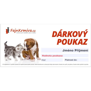 Dárkový poukaz pro psy v libovolné hodnotě