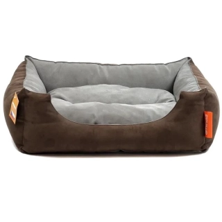 Aminela pelíšek s polštářem L hnědá/šedá 80x70cm