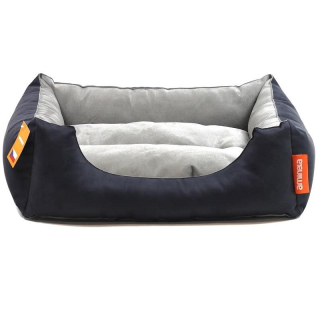 Aminela pelíšek s polštářem M černá/šedá 70x60cm