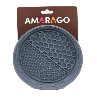 Amarago lízací podložka kulatá miska tmavě šedá